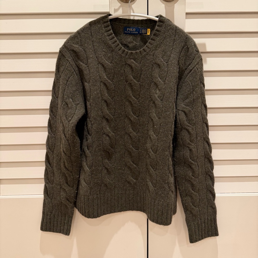 Polo Ralph Lauren Charcoal Cable Knit Sweater